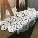 White Handmade Crochet Cotton Table Cloth Lace Doilies Round Lace Tablecloths 20 Inches.