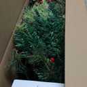 Goplus 5 FT Christmas Tree Pre-Lit Tabletop Artificial Entrance Tree with 100 Led Lights, Gold Urn Base, Pine Cones and Red Berries