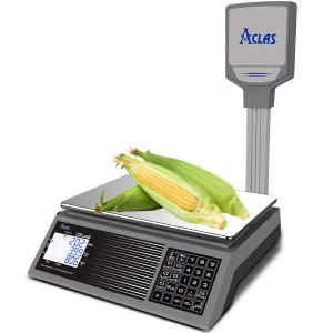 NTEP Certified Price Scale with Pole 60lb Legal for Trade Commercial Price Computing Scale Retail Scales w/LCD Dual Screen Displays for Farmer Meat, Deli, Lb/Oz/Kg