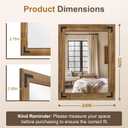 AMOISE Farmhouse Bathroom Vanity Mirror, 32" x 24" Wood Frame Wall Mirror, Vintage Rustic Decor for Entryway, Bedroom, Living Room, Vertical or Horizontal Hanging