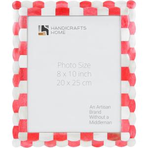 Handicrafts Home Photo Picture Frame - 8" x 10" Handmade Gift Photo Frames - Red & white Handicrafts Home Photo Picture Frame - 8" x 10" Handmade Gift Photo Frames - Red & white