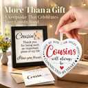 2 x Cousin Gifts for Women, Cousin Birthday Gifts for Women | Gift for My Cousin, Cousins Gifts Card for Thanksgivings, Long Distance Ornament for Cousins Female FF698, 4.7"x4.7"