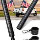 6 Foot Carbon Fiber Flag Pole for Truck, RV, Car, Pickup, Jeep, Trailer, SUV, Vehicle, Heavy Duty Flagpole, Rustproof for All Weather, Without Holder (Black, 1.25 Inch)