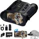 Night Vision Goggles- 4K Night Vision Binoculars for Adults with WiFi, 64GB TF Card in Night Vision,7X IR & 16X Zoom, Military Tactical Equipped with Altitude, Air Pressure and Compass Functions
