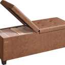 SONGMICS Storage Ottoman Bench with Legs, Flipping Lid, 43.3 Inches, 15"D x 43.3"W x 15.7"H