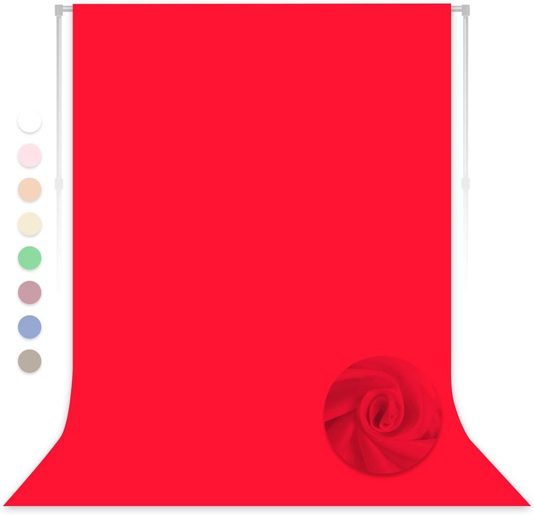 Red Backdrop for Photoshoot, Professional Photo Backdrop Background Curtain for Product Photography, Portraits, Wedding, Party, Live Streaming Video Recording 10X10 FT (Background Only)