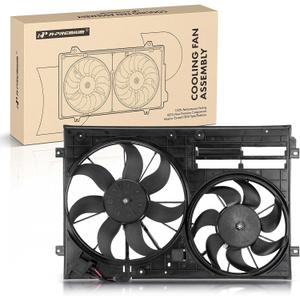A-Premium Engine Radiator Cooling Fan Assembly Compatible with Volkswagen & Audi Models - Jetta, Jetta City, Passat, Golf, Golf R, Tiguan, Beetle, CC, Eos, GTI, R32, A3, A3 Quattro, TT, TT Quattro