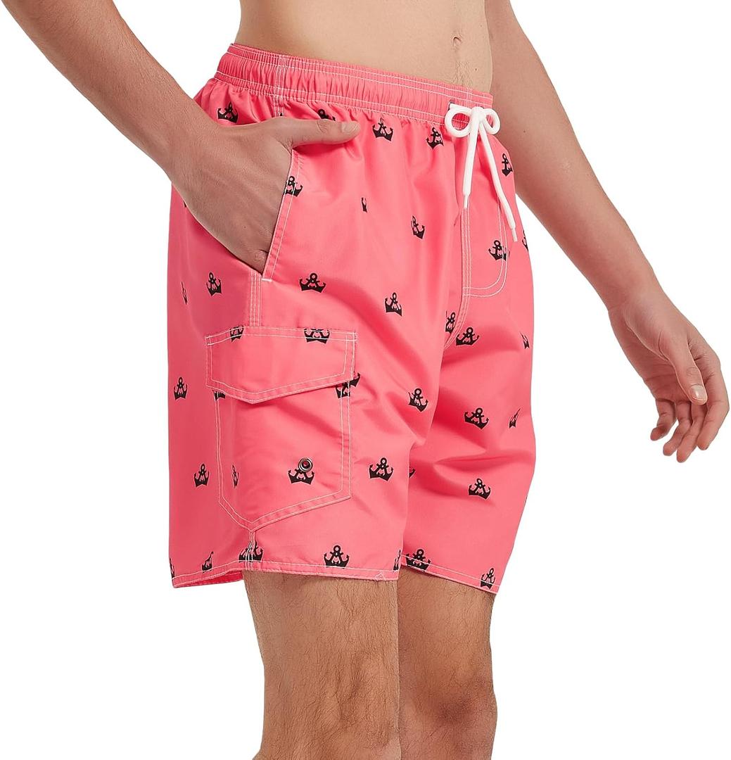 Mens Swim Trunks Swim Shorts Swimwear Quick Dry 7’’ Swimming Trunks with Mesh Lining