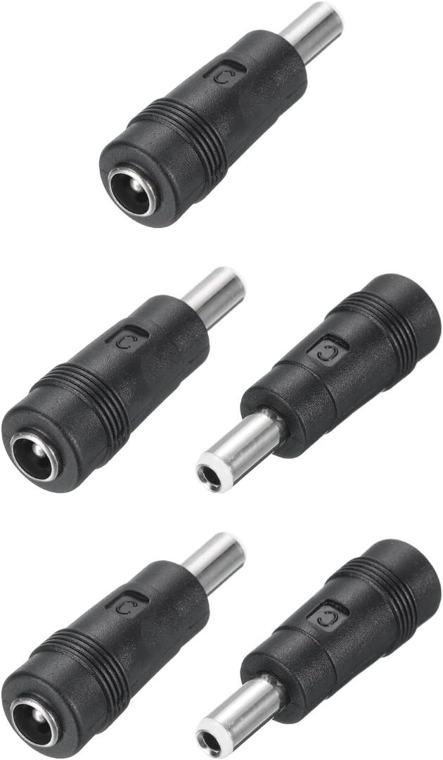 Uxcell DC Power Connector Adapter, 5 Pack 5.5x2.1mm Female Jack to 5.5x2.5mm Male Plug Universal Barrel Connector for Laptop Router