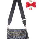 Bum Bag Crossbody Bag for Women | Spacious Bum Bags | Nylon Crossbody Fanny Packs | Leopard Purse Belt Wallet (Color Bum Bag-Grey Leopard)