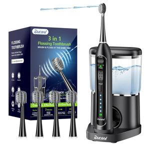 Electric Toothbrush & Water Flosser Combo in One,Water Flosser Professional for Teeth-Whiter Teeth & Healthier Gums –Electric Toothbrush with Flossing-Deep Black