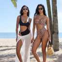 SUUKSESS Women Sexy One Piece Tummy Control Swimsuit Cutout Backless Bathing Suit (Black, S)