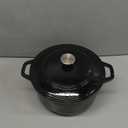MELLERHOME 6 Quart Enameled Cast Iron Pot Dutch Oven, Heavy-Duty Oven-Safe up to 500 F, & Across All Cooktops, Casserole Dishes for Ovens, Bread Pan with Lid and Knob, Cast Iron Cookware, Black