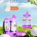 77oz Large Dog Water Bottle Portable - Dog Travel Water Dispenser with Large Bowl, Ideal for Hiking, Camping, Travelling, Outdoor Portable Pet Bottle, Purple