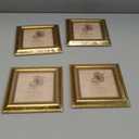 5x5 Picture Frame with Real Glass, 4 set Ornate Vintage Picture Frames for Wall or Tabletop Display, 5 x 5 photo Frame for Wall home best gift (ps-ps-Gold-4pcs