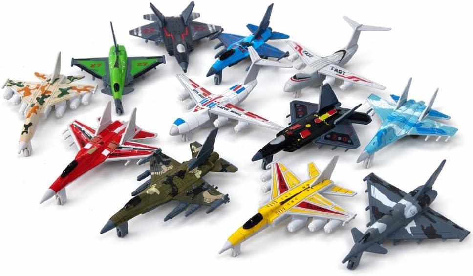 Plane Toys Airplane Toys  12-Pack Mini Fighter Jets Set for Kids, Small Military Glide Planes, Party Favors & Gifts