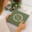 &And Per Se Guest Book for Party, Photo Book, Blank Book and Birthday Guest Book for Special Events, Baby Shower Book to Sign with Blank Lined Pages & Photo Spots (Green with Pattern)