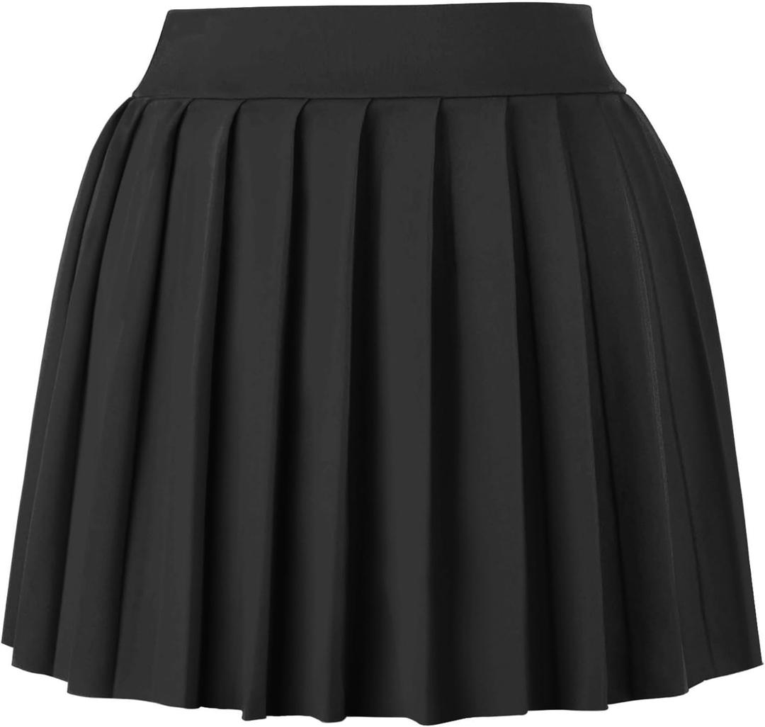 Women Sexy Pleated Mini Skirts Ruffle Club Y2k Role Play A-line Skater Skirt Casual Stretchy Uniform for Girls