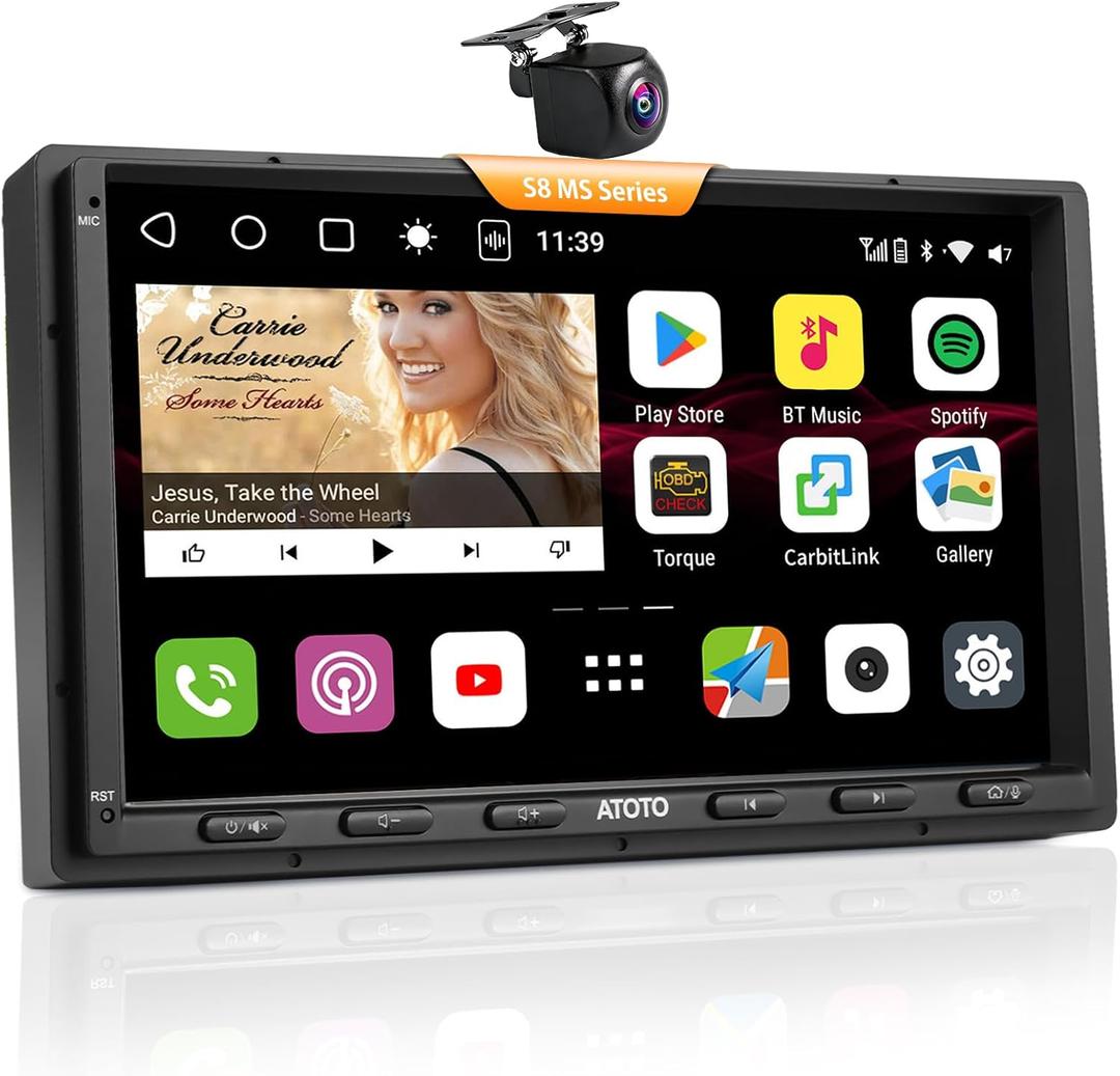 ATOTO S8 8-Core 7" QLED Double Din Android Car Stereo &1080P DVR Backup Camera, Built-in 4G, WiFi/BT/USB Tethering, Wireless CarPlay&Android Auto, Dual Bluetooth, 4G+32G, SCVC,AI Chat, S8G2A74MS-S01R