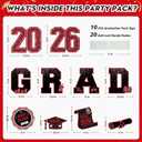 2026 Graduation Decorations Yard Signs 10PCS Red Congrats Grad Lawn Decorations with Stakes, Graduation Party Supplies, Large Outdoor Graduation Party Decor for High School & College