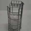 TomCare Toilet Paper Holder Stand with Storage Shelf Tissue Paper Roll Dispenser Free Standing 4 Raised Feet Toilet Paper Storage Metal Bathroom Organizers and Storage (Silver Grey)