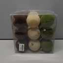 Senjie 18 PCS Velvet Ornaments Balls Sets for Christmas Tree 3.15inch Multicolor Flocked Christmas Balls Assortment for Xmas Tree Holiday Decor (Brown,Green and Khaki Each 6pcs)