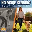 32" Tall Non-Breakable Pooper Scooper for Large Dogs - Lightweight, Foldable Design with Extra-Long Handle (Orange)