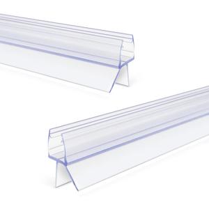 Frameless Shower Door Bottom Seal Strip for 3/8"(10mm) Thick Glass, Super Clear 36 Inch Long 2PCS Shower Door Seal, to Water Block