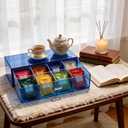 Acrylic Tea Bag Organizer and Storage Box Stackable Tea Bag Holder with Drawer for Countertop, Neon Pink