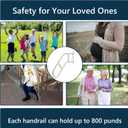 Hand Rails for Outdoor Steps & Elderly (Max 800LBS),U-Shape Wall Mount Stair Railing, Porch, Deck & Garden Grab Bar, Safety Handle for Garage, 2 Pack