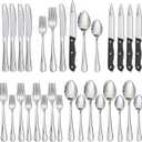 Astercook Silverware Set with Steak Knives 24-Piece Flatware Set for 4 Food-Grade Stainless Steel Cutlery Set Mirror Polished Utensils Set Include Spoons and Forks for Home Gifts for Women