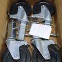 BestEquip 4 Pack 5Inch Scaffolding Rubber Swivel Caster Wheels with Dual Locking Heavy Duty Casters 1.26 Inch Square Stem 440LBS Capacity per Wheel