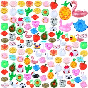 102 Pcs Inflatable Drink Holders with Air Pump Inflatable Drink Floats Drink Pool Floating Cup Holders Fun Drink Floaties Water Cup Coasters for Swimming Pool Party Supplies Bath Shower