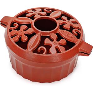 STBoo Wood Stove Steamer: Cast Iron Fireplace Humidifier | Indoor Pot for Home Heating | Round Bowl Fire Place Stove Covers Accessories Decorative | Matte Finish & Rust Resistan & 2.7 Quart, Red