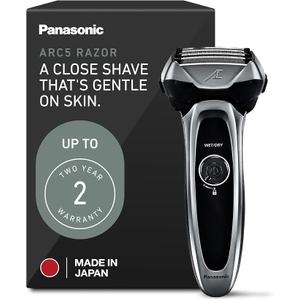 Panasonic Arc5 Electric Razor, Men's 5-Blade Cordless with Shave Sensor Technology and Wet/Dry Convenience, ES-LV65-S