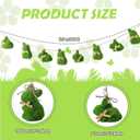 8.2ft Moss Green Easter Bunny Garland with Bow Farmhouse Rustic Spring Decor Flocked Easter Hanging Banner for Mantel Fireplace Wall Home Office Decoration