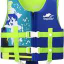 Gogokids Toddler Swim Vest, Premium Kids Swimming Jacket Girls and Boys, Floaties Vest Swimming Aid with Dual Adjustable Safety Strap  in Pool/Puddle/Beach (Blue), Size: S(2-3yrs/33-42lbs)