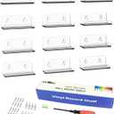 12 Pack 4 Inch Vinyl Record Shelf Wall Mount,Vinyl Record Shelf,Record Shelves Display Daily Listening and Decorate Your Office or Home (12, Clear)