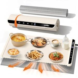 Food Warming Mat with Heat-Resistant Pad, 26X15 Inch, 6-Level Temp 6-Hour Timer, Child Lock Safety,Food Warmer Chafing Dishes for Buffet.