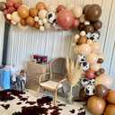 2 x Cow Print Balloon Arch Kit, Dusty Pink and Brown Nude Balloon Garland Farm Cowgirl Western Balloons with Disco Ball Balloons for Rodeo Birthday Party Decorations Wild West Bachelorette Cowgirl Party