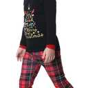 VENTELAN Family Matching Christmas Pajamas Set Holiday Santa Claus Sleepwear Xmas PJS Set for Couples and Kids (Plaid Christmas Tree)