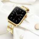 Mosonio Dressy Jewelry Bracelet Bands Compatible with Apple Watch Band 46mm 45mm 44mm 49mm 42mm 41mm 40mm 38mm for Women, Cute and Stylish Diamond Metal Strap for iWatch Series 11 10 9 8 7 6 5 4 3 2 1 SE Ultra