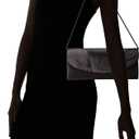 Jessica McClintock Angel Satin Tuxedo Flap Evening Clutch (One Size, Black)