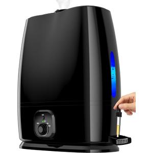 Everlasting Comfort 6L Humidifiers for Bedroom, Quiet 50HR Runtime No-Filter Supersized Cool Mist Humidifier Large Room for Whole House, Plants, Baby Nursery, Allergies, Dry Skin, Congestion, Indoor (Black)
