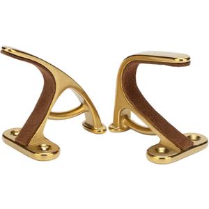 Gun Rack Wall Mount Horizontal Gun Display Wall Mount, Heavy Duty Gun Hooks for Rifle/Shotgun/Pistol Storage, Gun Hanger with Felt Padding, Gold, 1 Pair