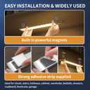 Under Cabinet Lights,76 LED Operated Motion Sensor Light Indoor,1500mAh USB Rechargeable Closet Lights, 4 Pack Magnetic Dimmable Closet LightsWireless Under Counter Lights for Kitchen, Stairs (9.5inch - 4pack)