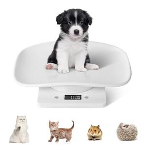 Digital Pet Scale, Small Animals Scales for Weighing, Puppy Whelping Scale, Digital Kitchen Scale, Puppy and Kitten Scale with Tray, Portable Dog Cat Scale for Hamster Rabbit Hedgehog(Max. 22 lbs) (As Shown,White)