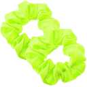 Lusofie 2Pcs 80s Neon Hair Scrunchies Yellow Large Scrunchie Elastics  Yellow Scrunchy Hair Bands Ties for Women and Girls Halloween