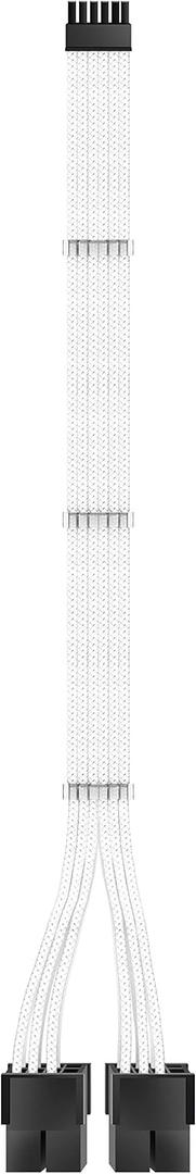 EZDIY-FAB RTX 3000 Series 12 Pin to Dual 8 Pin PCIe Sleeved Extension Cable 300 MM- Connector for NVIDIA Ampere GEFORCE RTX 3060ti 3070 3080 FE Funder Edition- White