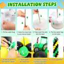 Sosation 2 Set Tractor Balloon Column Stand Kit Green Yellow Black Balloon Tower with 2 Large Tractor Cards 105 Latex Balloons with Adjustable Stands for Farm Birthday Party Decorations